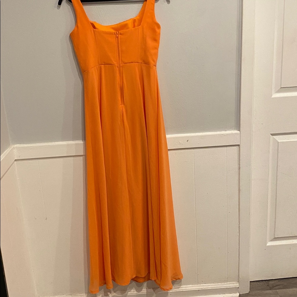Birdy Grey chiffon orange  Sleeveless Dress - Picture 3 of 6